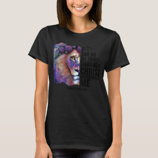 Ich kann alles durch die Bibel Christi-Löwen tun T-Shirt