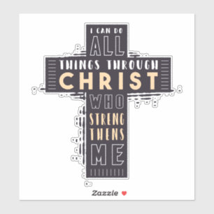 Ich kann alles durch Jesus Christus tun, der ist Aufkleber