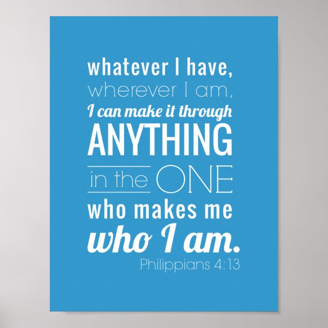 Ich kann alles machen, Philippinen 4:13 Poster (Vorne)