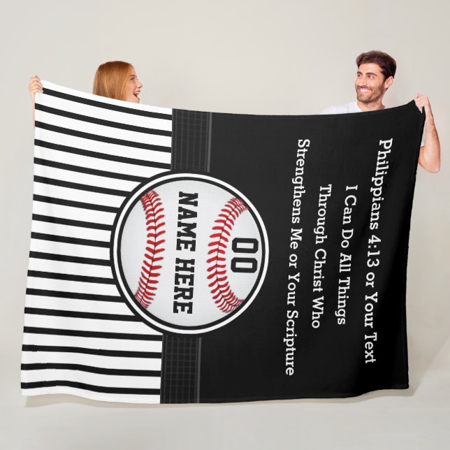 Ich kann alles tun, Christliche Baseball-Geschenke Fleecedecke (Beispiel)