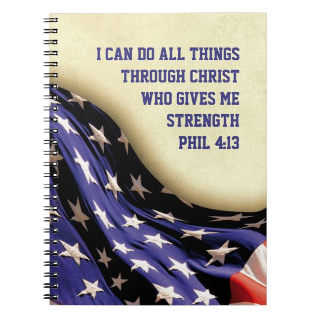 ICH KANN ALLES TUN | Phil 4:13 | AMERIKANISCHE FLA Notizblock (Vorderseite)