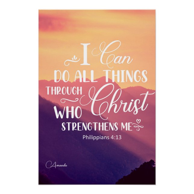 Ich kann alles tun, was Bibel Verse Christliches P Poster (Vorderseite)