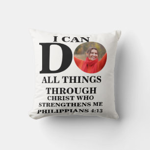 Ich kann alles tun, was Christliche Foto Bibel Ver Kissen