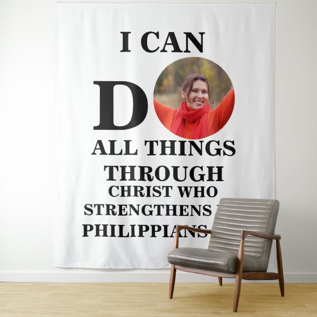 Ich kann alles tun, was Christliche Foto Bibel Ver Wandteppich (Beispiel)
