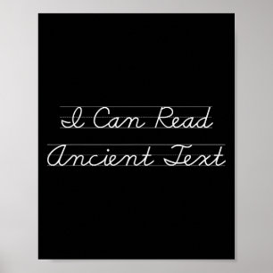 Ich kann alten Text lesen Funny Englisch Lehrer Fu Poster