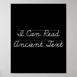Ich kann alten Text lesen Funny Englisch Lehrer Fu Poster
