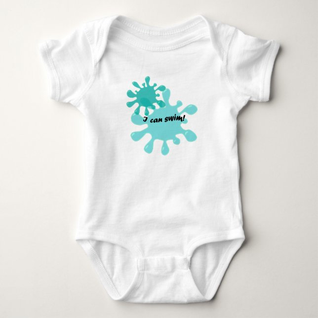 Ich kann Baby Bodysuit schwimmen Baby Strampler (Vorderseite)