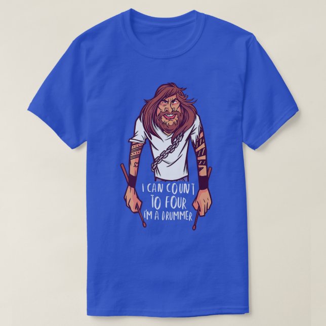 Ich kann bis vier zählen - ich bin Schlagzeuger -  T-Shirt (Design vorne)