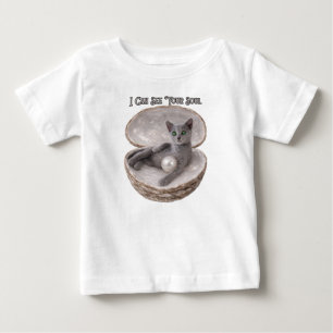 Ich kann deine Seele sehen Lustiges Russisch Blau Baby T-shirt