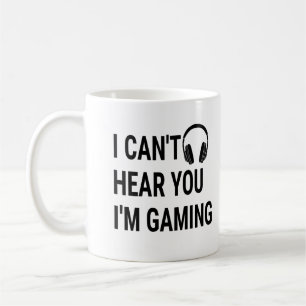 Ich kann dich nicht hören, dass ich spiele kaffeetasse
