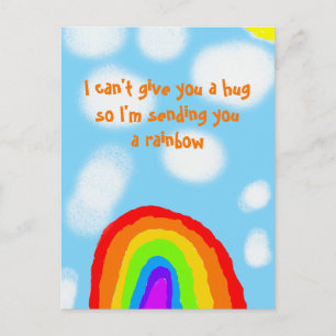 Ich kann dich nicht umarmen und einen Regenbogen s Postkarte