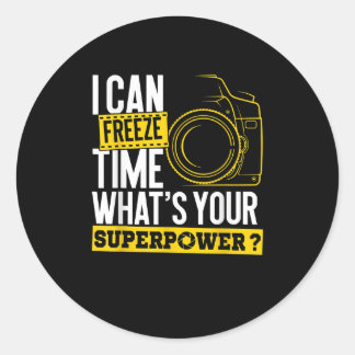 Ich kann die Superpower-Fotografen-Kamera einfrier Runder Aufkleber