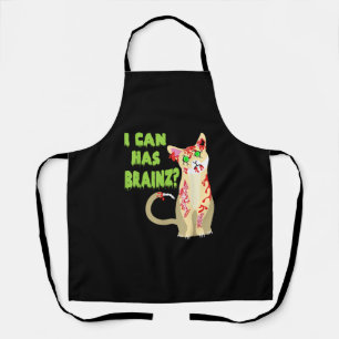 Ich kann ein Gehirn-Zombie-Cat-Shirt haben Schürze