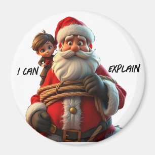 Ich kann erklären, Cartoon Weihnachtsmann und Klei Magnet
