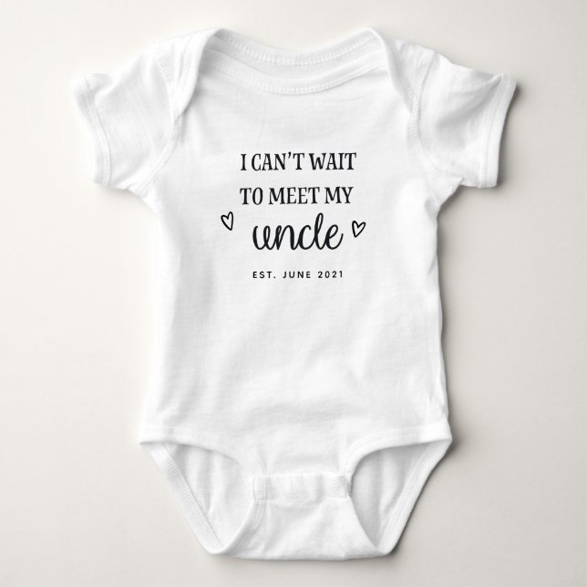 Ich kann es kaum erwarten, meinen Onkel zu treffen Baby Strampler (Vorderseite)