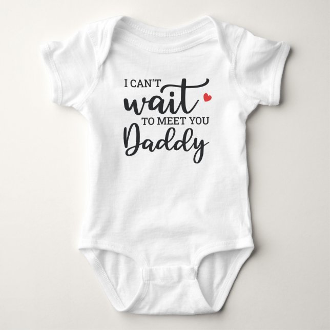 Ich kann es nicht abwarten, dich Papa zu treffen Baby Strampler (Vorderseite)