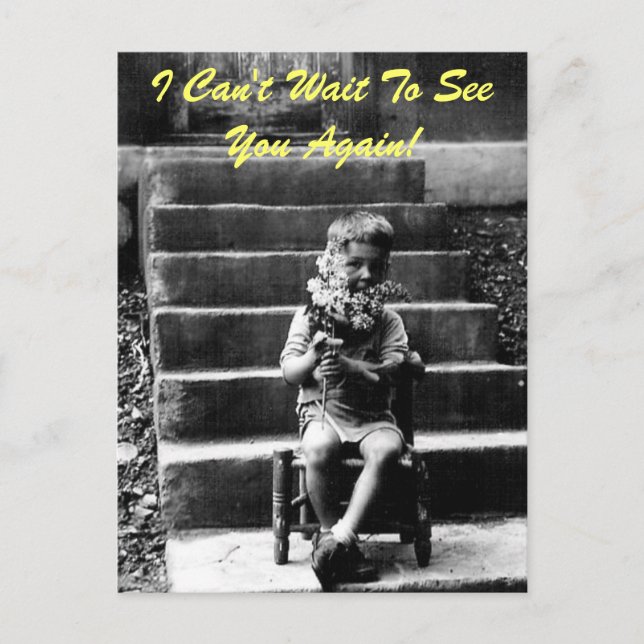 Ich kann es nicht abwarten, dich wiederzusehen! postkarte (Vorderseite)