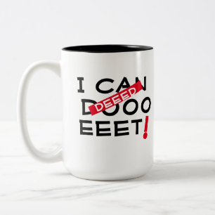 Ich kann es tun lustiger zweifarbige tasse