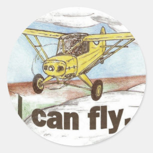 Ich kann fliegen runder aufkleber
