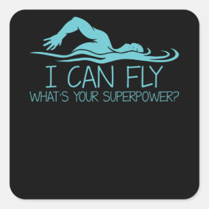 Ich kann fliegen, was deine Supermacht ist - Funny Quadratischer Aufkleber