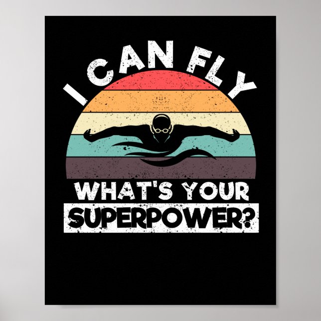 Ich kann fliegen Was für ein super Power Funny Poster (Vorne)