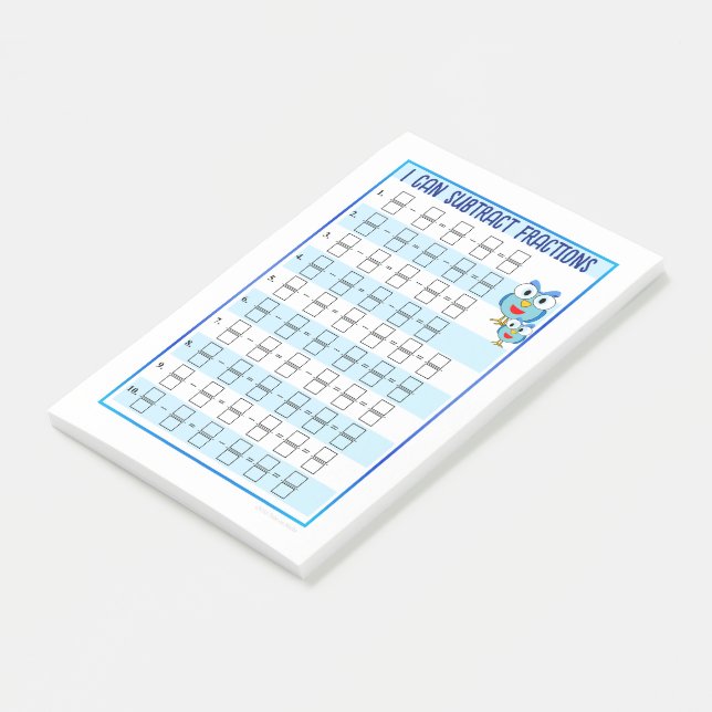 Ich kann Fractions hinzufügen - Blue Post-It-Notes Post-it Klebezettel (angewinkelt)