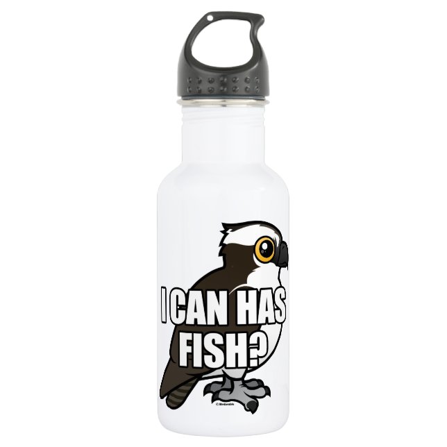 Ich kann habe Fische? Edelstahlflasche (Vorderseite)