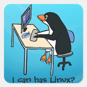Ich kann habe Linux? Quadratischer Aufkleber