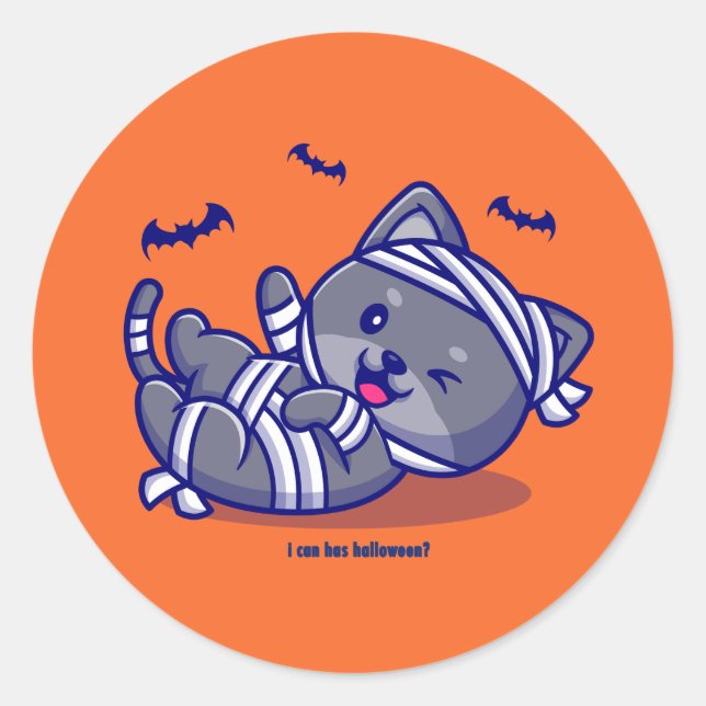 Ich kann Halloween haben? Runder Aufkleber (Vorderseite)