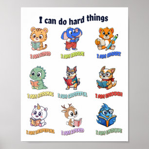 Ich kann harte Dinge tun Lehrer Zurück zur Schule Poster