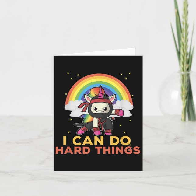 Ich kann harte Dinge tun Rainbow Ninja Karte (Vorderseite)