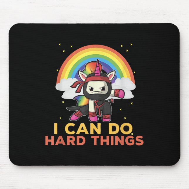 Ich kann harte Dinge tun Rainbow Ninja Mousepad (Vorne)