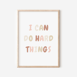 Ich kann harte Dinge tun Rosa Girl Kinderzimmer De Poster