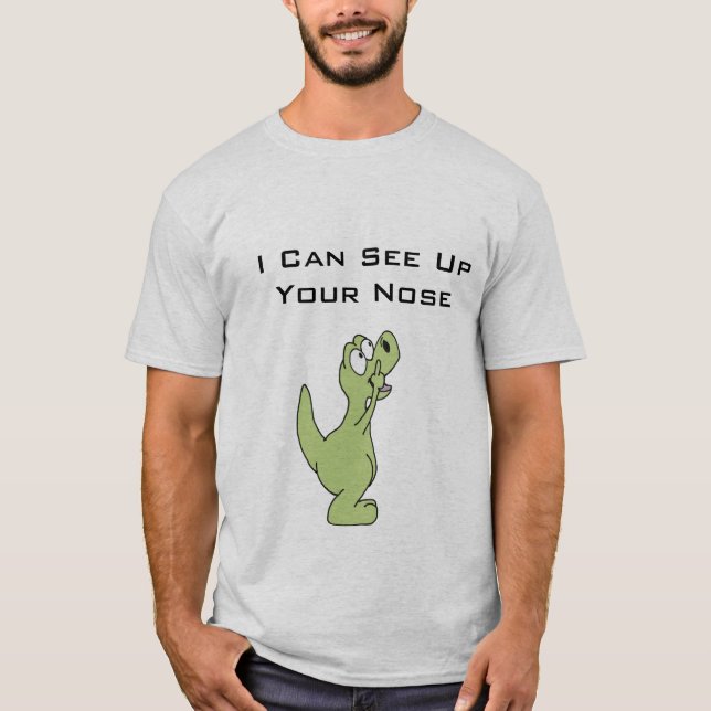 Ich kann herauf Ihr Nase T. rex Shirt sehen (Vorderseite)
