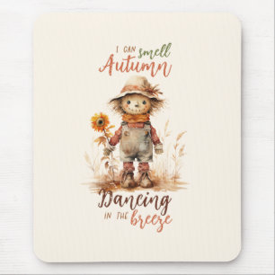 Ich kann Herbst riechen - rustikale Vogelscheuche Mousepad