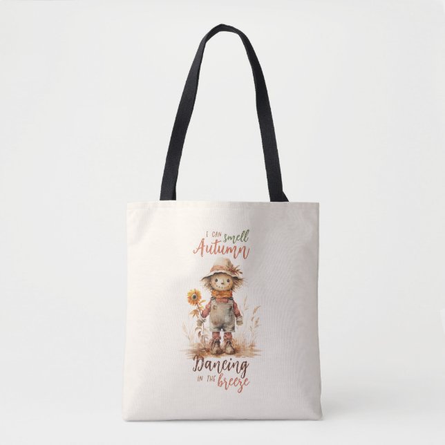 Ich kann Herbst riechen - rustikale Vogelscheuche  Tasche (Vorderseite)