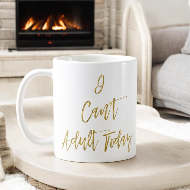 Ich kann heute keine lustige Goldtypografie erwach Kaffeetasse (Von Creator hochgeladen)