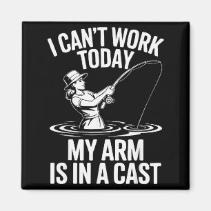 Ich kann heute nicht arbeiten, mein Arm ist in Gip Magnet