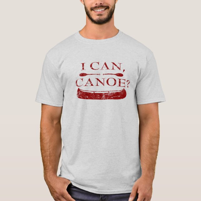Ich kann, Kanu? T - Shirt (rotes Logo) (Vorderseite)