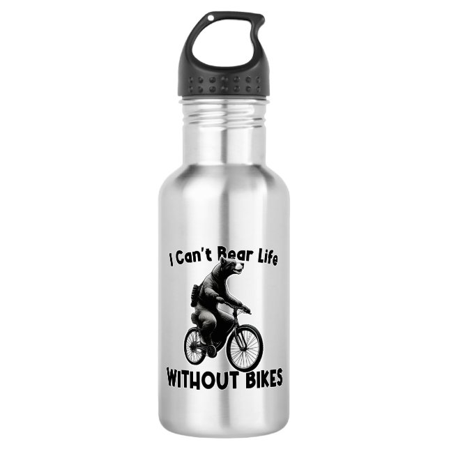 Ich kann kein Leben ohne Fahrräder tragen Edelstahlflasche (Vorderseite)