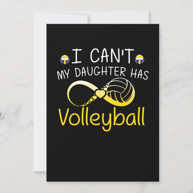 Ich kann meine Tochter nicht mit Volleyball-Mama z Save The Date (Vorderseite)