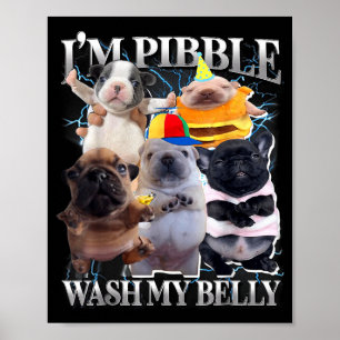 Ich kann meinen Bauch waschen Lustiger Hund reinig Poster