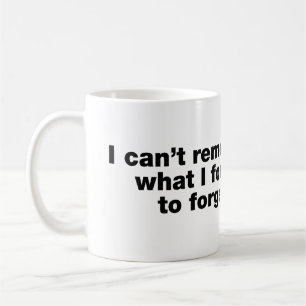 Ich kann mich nicht erinnern, was ich vergessen ha kaffeetasse