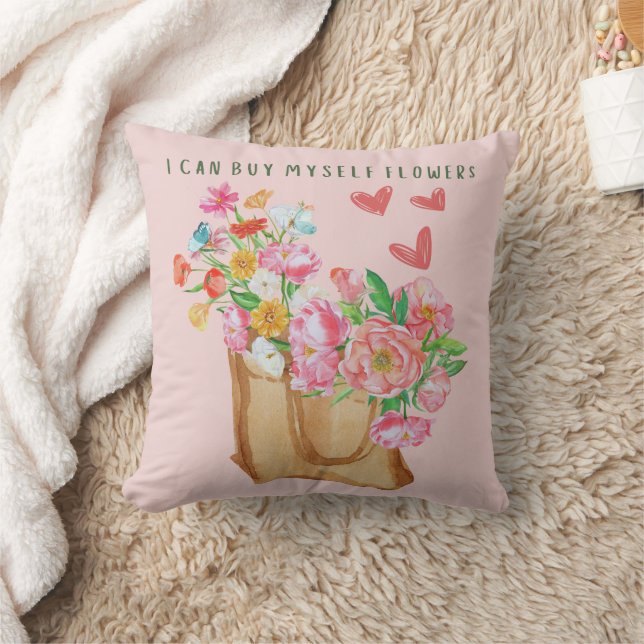 Ich kann mir selbst Blume kaufen Kissen (Decke)