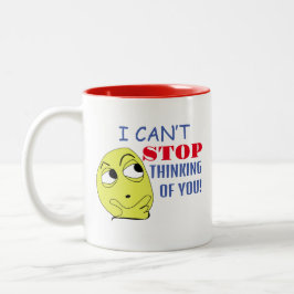 Ich kann nicht aufhören, an dich zu denken zweifarbige tasse