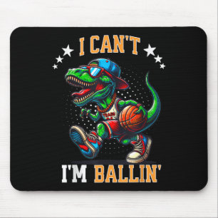 Ich kann nicht Basketball Dinosaurier T Rex Boys Mousepad
