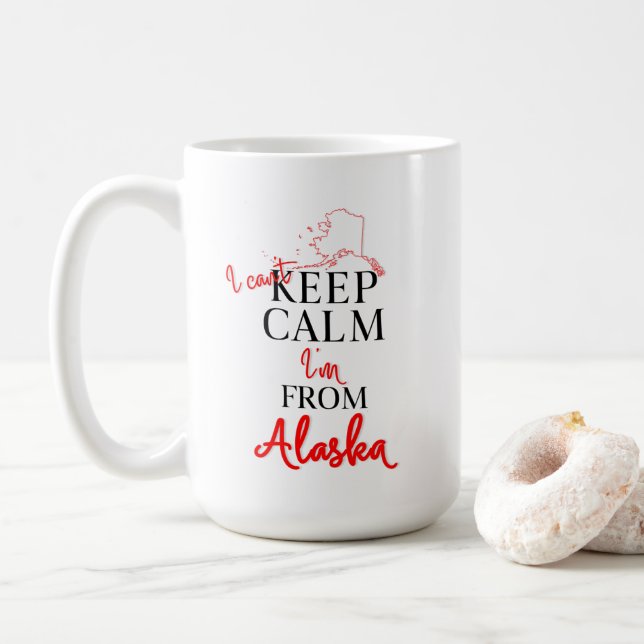 Ich kann nicht Behalten, dass ich aus Alaska bin Kaffeetasse (Mit Donut)