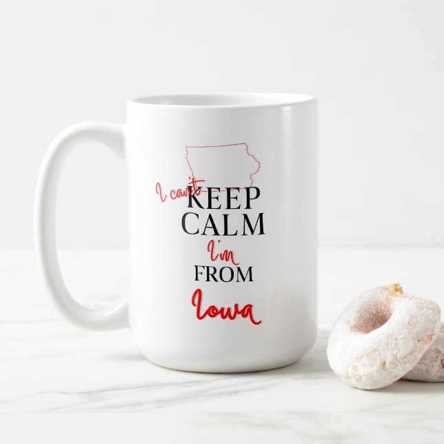 Ich kann nicht Behalten, dass ich aus Iowa komme Kaffeetasse (Mit Donut)