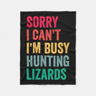Ich kann nicht beschäftigt JagdLizards Funny Gecko Fleecedecke