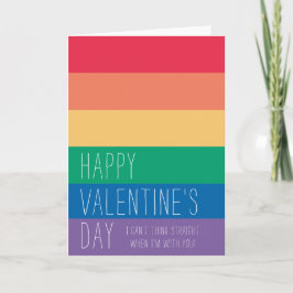 Ich kann nicht direkt denken | LGBTQ Rainbow Valen Feiertagskarte